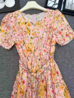 French Retro Premium Plus Size Summer Waist Slimming Long Dresses Bulk Chinese Clothing Stock For Wholesale Export - Image 3