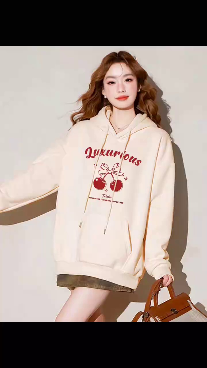 6500PCS Bulk Wholesale Women's Candy Color Korean Lazy Style Loose Hooded Sweatshirts Chinese Clothing Stock Lots - Image 1