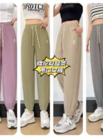 Anta Women's High Elastic Ice Silk Jogger Casual Pants Bulk Stock, 5 Colors Sizes 2XL-5XL For Wholesale - Image 9