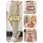 Anta Women's High Elastic Ice Silk Jogger Casual Pants Bulk Stock, 5 Colors Sizes 2XL-5XL For Wholesale - Image 7