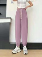 Anta Ice Silk Casual Women Pants, 2200pcs Bulk Stock, Sizes 2XL to 5XL, Straight & Slim Styles, Wholesale Chinese Clothing Stock Lots For Export - Image 3