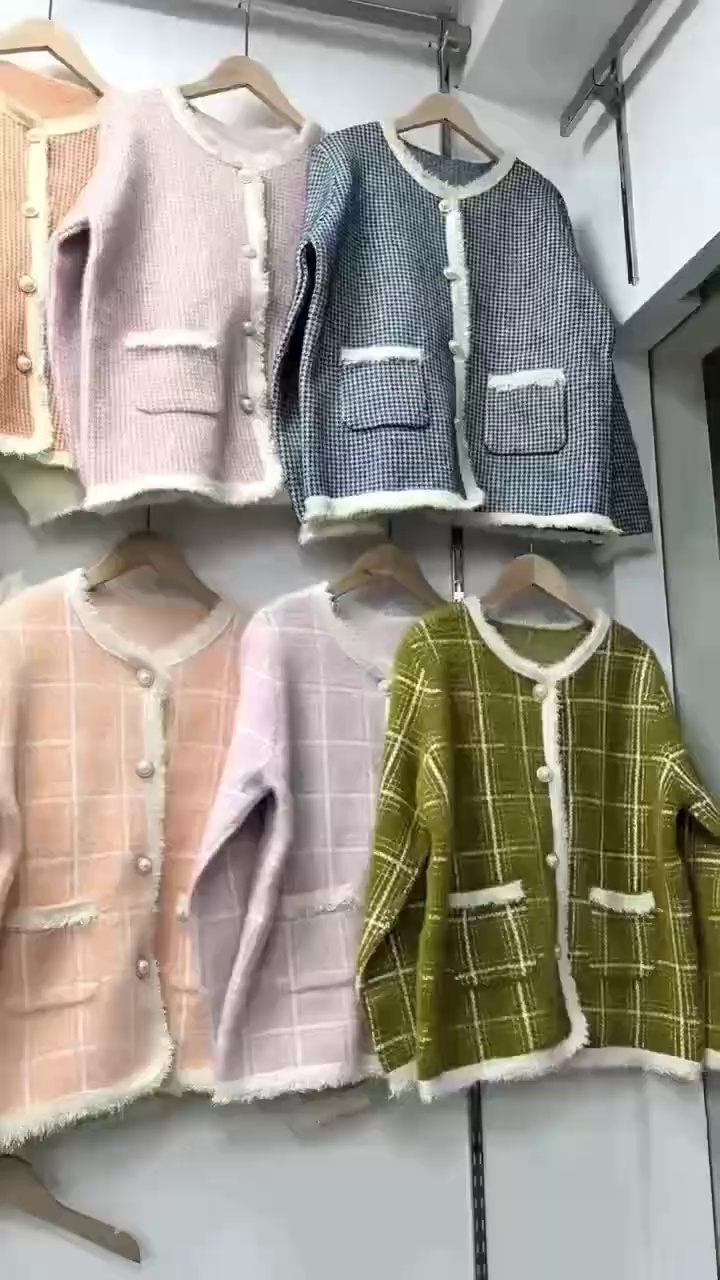 Full Clearance High Quality Tweed Style Mink Cashmere Coat One Size | Bulk Wholesale Chinese Clothing Stock Lots - Image 1