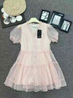 Full Bulk Clearance 100pcs Women's Summer Pink French V-neck Fairy Mesh Tulle Dress With Lining 14.3 CNY - Image 8