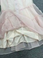 Full Bulk Clearance 100pcs Women's Summer Pink French V-neck Fairy Mesh Tulle Dress With Lining 14.3 CNY - Image 6