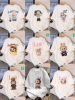 Hot Selling Labubu Print Short Sleeve Combed Cotton T-Shirts Bulk Wholesale Chinese Clothing Stock Lots - Image 8