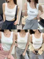 High Stretch Ice Silk Rib Women's Tank Tops Bulk Chinese Clothing Stock Lots Wholesale - Image 8