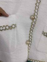 Bulk Clearance 2000 Pcs: Women's French Elegant Short Tweed Style Mink Knit Cardigan Outerwear Black & White One Size - Image 6