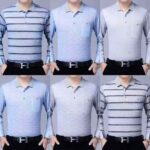 Men's Ice Silk Collared Long Sleeve T-Shirts With Chest Pocket | Bulk Chinese Clothing Stock Lots Wholesale Export - Image 9