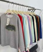 Bulk Wholesale Heavy Letter Embroidery Patchwork Denim Sweatshirts | Chinese Clothing Stock Lots Full Clearance - Image 8