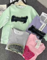 Bulk Wholesale Heavy Letter Embroidery Patchwork Denim Sweatshirts | Chinese Clothing Stock Lots Full Clearance - Image 5