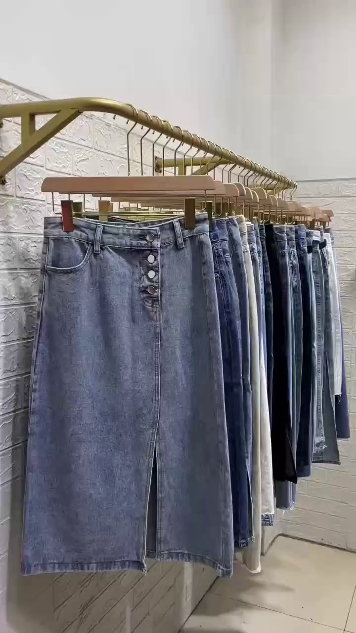 New Arrival Mixed Assorted Denim Long Skirts Bulk Clearance Wholesale Chinese Clothing Stock Lots - Image 1