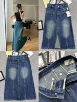 New Off-Shelf Mixed Denim Maxi Skirts Full Clearance Wholesale Chinese Clothing Stock Lots - Image 9