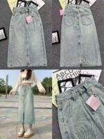 New Off-Shelf Mixed Denim Maxi Skirts Full Clearance Wholesale Chinese Clothing Stock Lots - Image 6