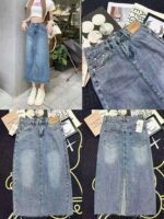 New Off-Shelf Mixed Denim Maxi Skirts Full Clearance Wholesale Chinese Clothing Stock Lots - Image 5