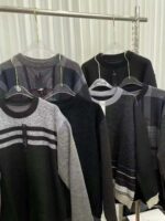 Full Clearance Bulk Stock Middle-Aged Men's Loose Spring Autumn Knit Sweater Wholesale - Image 5