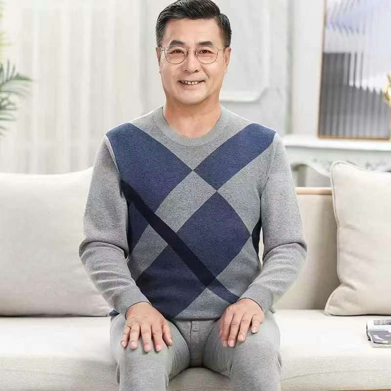 Bulk Clearance Spring Autumn Middle-aged Men's Loose Knit Sweaters, Chinese Clothing Stock Lots For Wholesale Export - Image 2