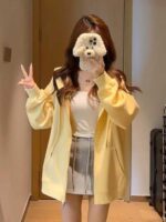 Top-selling American Style Zip-up Fleece Lined Hoodie Jacket, Unisex Loose One Size Bulk Wholesale Clothing Stock Lots - Image 7