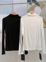 Bulk Chinese Stock Lot Women's Modal Half Turtleneck Stretch Slim Long Sleeve Base T-Shirts For Wholesale Export - Image 9