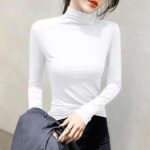 Bulk Chinese Stock Lot Women's Modal Half Turtleneck Stretch Slim Long Sleeve Base T-Shirts For Wholesale Export - Image 8