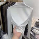 Bulk Chinese Stock Lot Women's Modal Half Turtleneck Stretch Slim Long Sleeve Base T-Shirts For Wholesale Export - Image 6