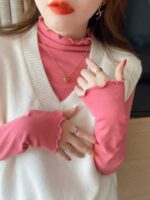 Autumn Essential Ruffled Mock Neck Thermal Base Tops | Bulk Chinese Clothing Stock Wholesale - Image 6