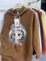 Clearance Stock Spring Cartoon Dopamine Women's Cotton Hoodies Loose One Size Bulk Wholesale - Image 7