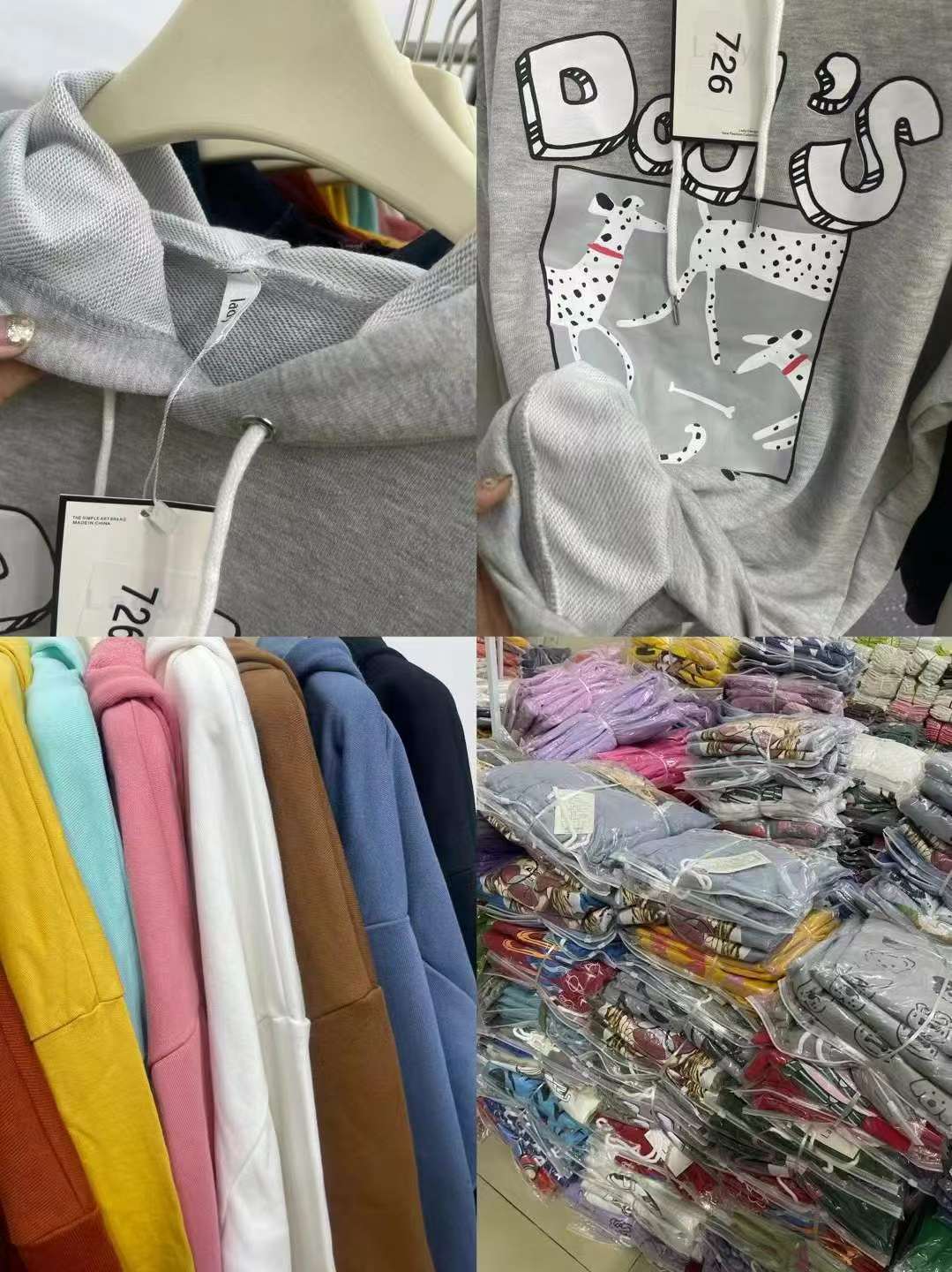 Clearance Stock Spring Cartoon Dopamine Women's Cotton Hoodies Loose One Size Bulk Wholesale - Image 2