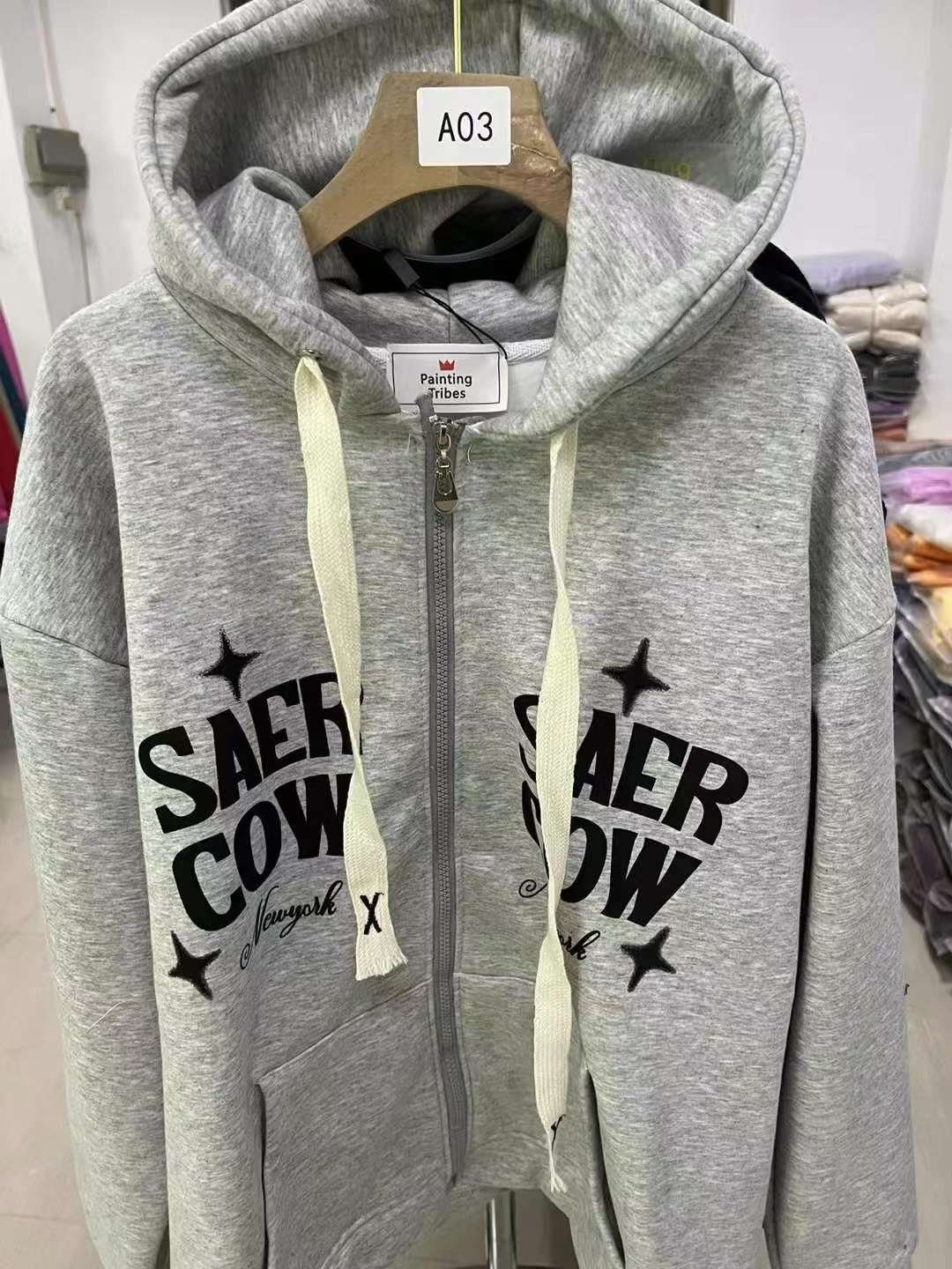 Flash Clearance Sale: 500pcs Cotton Double Hood Zipper Fleece Hoodies Chinese Clothing Stock Lots Wholesale - Image 2