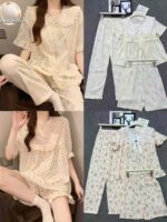 Bulk Wholesale Women's 3-Piece Cloud Cotton Loungewear Pajama Sets Chinese Clothing Stock Lots - Image 9