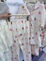 Bulk Wholesale Women's 3-Piece Cloud Cotton Loungewear Pajama Sets Chinese Clothing Stock Lots - Image 5