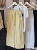 Plus Size Women's Summer Lightweight High Waist Wide Leg Banana Pants Bulk Clothing Stock Wholesale Export - Image 9