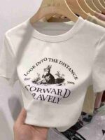 Korean Label Sexy Women's Cotton Short Sleeve T-shirts Bulk Clearance Wholesale Stock Clothing - Image 9