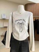 Women's 100% Cotton American Style Slim Long Sleeve T-shirts | Chinese Clothing Stock Lots Wholesale Export - Image 3