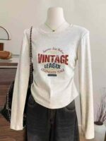 Women's 100% Cotton American Style Slim Long Sleeve T-shirts | Chinese Clothing Stock Lots Wholesale Export - Image 2