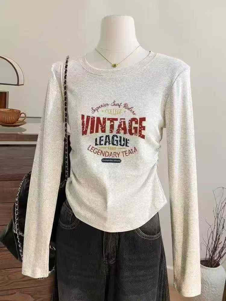 Women's 100% Cotton American Style Slim Long Sleeve T-shirts | Chinese Clothing Stock Lots Wholesale Export - Image 2