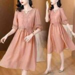 High Quality Hangzhou Satin Midi Dress | New Summer Loose V-neck Dress | Bulk Chinese Clothing Stock For Wholesale Export - Image 9