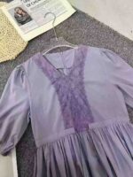 High Quality Hangzhou Satin Midi Dress | New Summer Loose V-neck Dress | Bulk Chinese Clothing Stock For Wholesale Export - Image 2