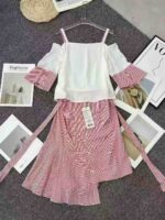 Korean Style Sexy Off-shoulder Color-block Striped Strappy Dress, 337 Pieces Total, Bulk Chinese Stock Clothing Wholesale Export - Image 4