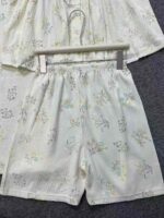 New Summer 3-Piece Pajama Set With Built-in Chest Pads, Cloud Cotton Doll Collar Lace Sleepwear Chinese Stock Wholesale Export - Image 6