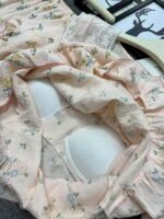 New Summer 3-Piece Pajama Set With Built-in Chest Pads, Cloud Cotton Doll Collar Lace Sleepwear Chinese Stock Wholesale Export - Image 2