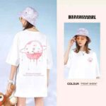 Women's Pure Cotton Short Sleeve Summer T-Shirts Loose Solid White Bulk Wholesale Full Clearance 9.3 CNY/pc - Image 9