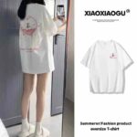 Women's Pure Cotton Short Sleeve Summer T-Shirts Loose Solid White Bulk Wholesale Full Clearance 9.3 CNY/pc - Image 8