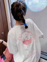 Women's Pure Cotton Short Sleeve Summer T-Shirts Loose Solid White Bulk Wholesale Full Clearance 9.3 CNY/pc - Image 7