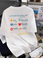 Bulk Wholesale 1800pcs Pure Cotton Loose Niche Japanese Women's Short Sleeve T-Shirts Solid White Stock Lot - Image 7