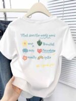 Bulk Wholesale 1800pcs Pure Cotton Loose Niche Japanese Women's Short Sleeve T-Shirts Solid White Stock Lot - Image 6