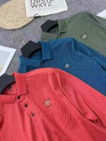 Whole Lot Clearance Branded Men's Polo Collar Long Sleeve T-Shirts 963 Pcs, 14.3 CNY, Thick Mercerized Pique Cotton, 7 Colors Available - Image 8