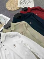 Whole Lot Clearance Branded Men's Polo Collar Long Sleeve T-Shirts 963 Pcs, 14.3 CNY, Thick Mercerized Pique Cotton, 7 Colors Available - Image 7