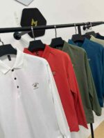 Whole Lot Clearance Branded Men's Polo Collar Long Sleeve T-Shirts 963 Pcs, 14.3 CNY, Thick Mercerized Pique Cotton, 7 Colors Available - Image 4