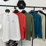Whole Lot Clearance Branded Men's Polo Collar Long Sleeve T-Shirts 963 Pcs, 14.3 CNY, Thick Mercerized Pique Cotton, 7 Colors Available - Image 3