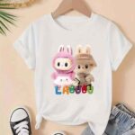 Hot Selling Labubu Printed Short Sleeve T-Shirts | 180g Combed Cotton | Mixed Patterns | Chinese Stock Lot Wholesale Export - Image 3